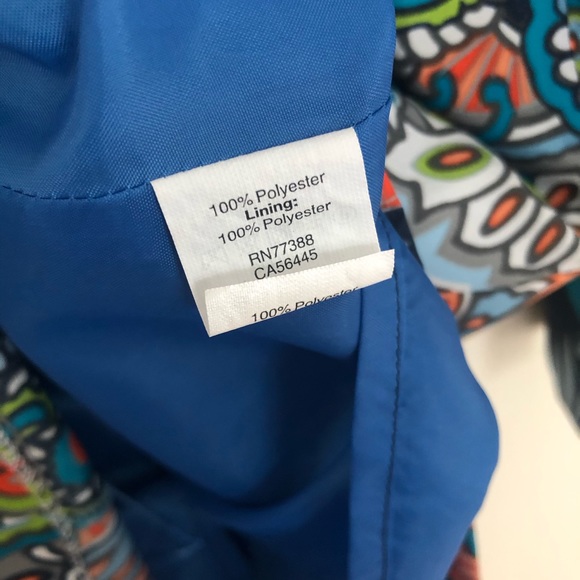 J Crew Factory Blue Paisley Shift Dress 3/4 Sleeve - Picture 7 of 8